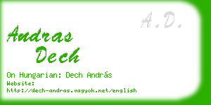 andras dech business card